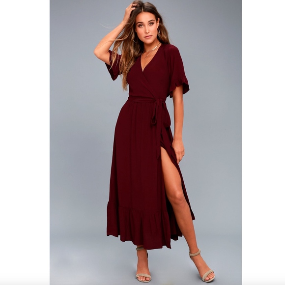 Lucy Love Dresses & Skirts - Lucy Love Enchanted Wrap Dress in Port